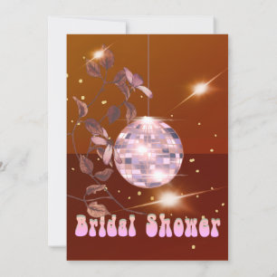 Disco Ball Burnt Sinaasappel Bruin Bloemen Vrijgez Kaart
