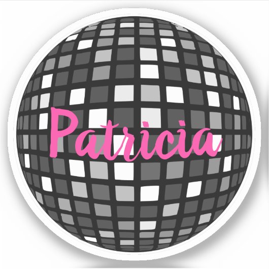 Disco Ball Cool Dancing Dance Party Aangepaste naa Sticker (Voorkant)