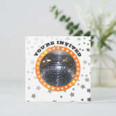 Disco Ball Dance Birthday Party | Retro 70s Disco Kaart (Staand voorkant)