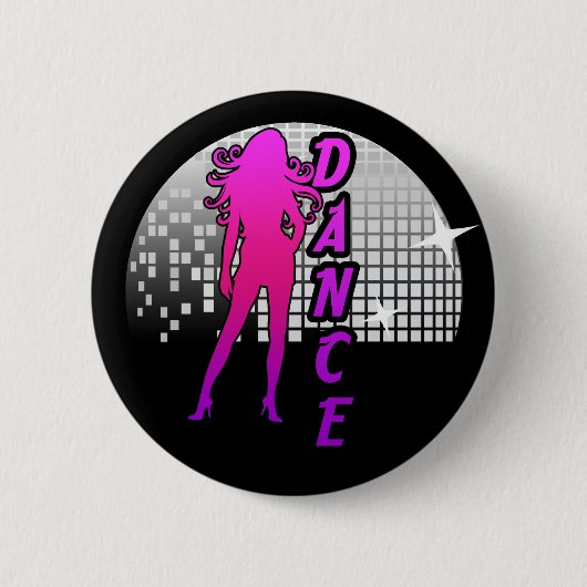 Disco Ball Dancer. Ronde Button 5,7 Cm (Voorkant)