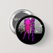 Disco Ball Dancer. Ronde Button 5,7 Cm (Voorkant /achterkant)