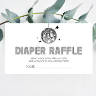 Disco Ball 'Disco Baby' Baby shower Luier Raffle Informatiekaartje