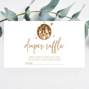 Disco Ball 'Disco Baby' Baby shower Luier Raffle Informatiekaartje