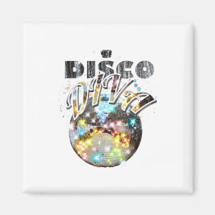 Disco Ball Disco Diva Queen - 70s Retro Da Magneet