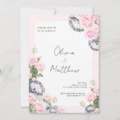 Disco Ball Faire-part de mariage Floral (Devant)
