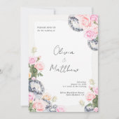 Disco Ball Faire-part de mariage Floral (Devant)