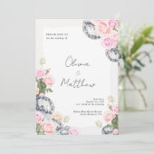 Disco Ball Faire-part de mariage Floral (Debout devant)