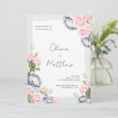 Disco Ball Faire-part de mariage Floral Vert (Debout devant)