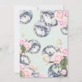 Disco Ball Faire-part de mariage Floral Vert (Dos)