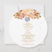 Disco Ball Floral Elegante Chique Huwelijksrepetit Kaart (Voorkant)