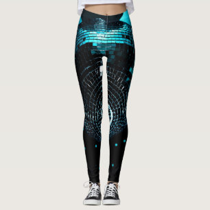 Disco Ball Glare, Nachtclub Achtergrond. Leggings