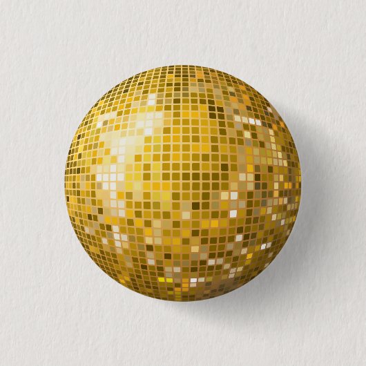 Disco Ball Gold Button (Voorkant)