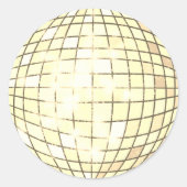 Disco Ball Gold Classic Round Sticker (Voorkant)