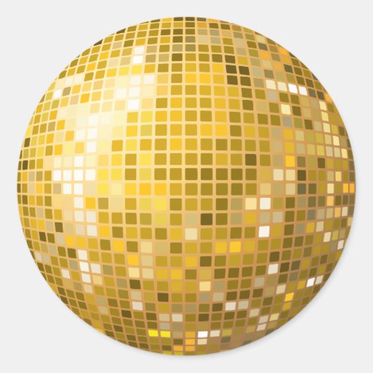 Disco Ball Gold Sticker (Voorkant)