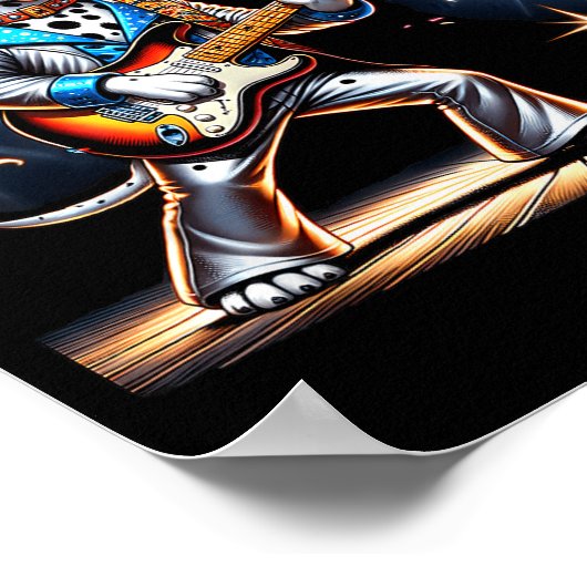 Disco Ball Guitar Dalmatian Dog Men Women Kids Poster (Hoek)