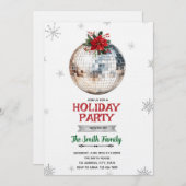 Disco Ball Holiday Party Invitation (Devant / Derrière)