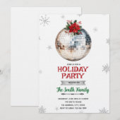 Disco Ball Holiday Party Invitation Kaart (Voorkant / Achterkant)