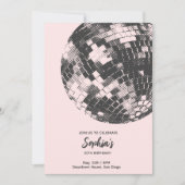 Disco Ball Invitation Anniversaire Retro Disco Sup (Devant)
