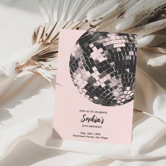 Disco Ball Invitation Anniversaire Retro Disco Sup