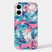 Disco Ball iPhone Case Roze Blauw Y2K (Achterkant)