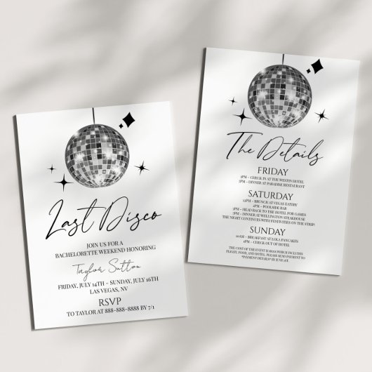 Disco Ball Laatste Disco Bachelorette Weekend Part Kaart