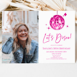 Disco Ball Laten we Disco Custom Foto Verjaardagsf Kaart