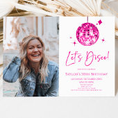 Disco Ball Laten we Disco Custom Foto Verjaardagsf Kaart