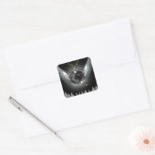 Disco Ball met Wings Vierkante Sticker (Envelop)