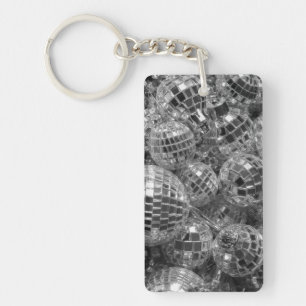Disco Ball Ornaments Glam Black and White Photo Sleutelhanger