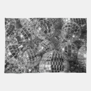 Disco Ball Ornaments Glam Black and White Photo Theedoek