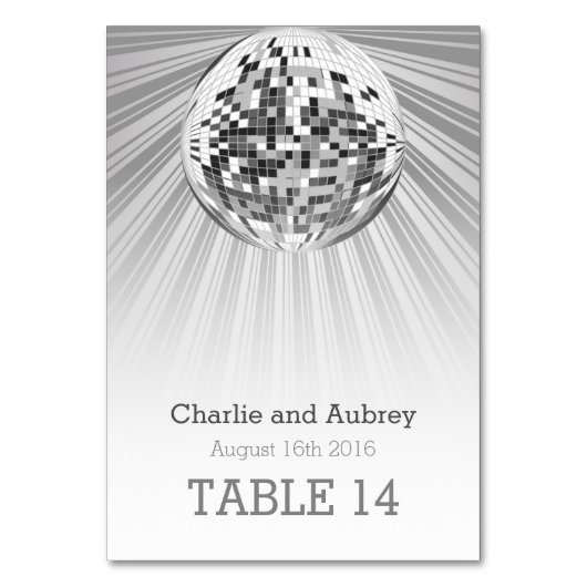 Disco Ball Party Tafel Kaart (Voorkant)