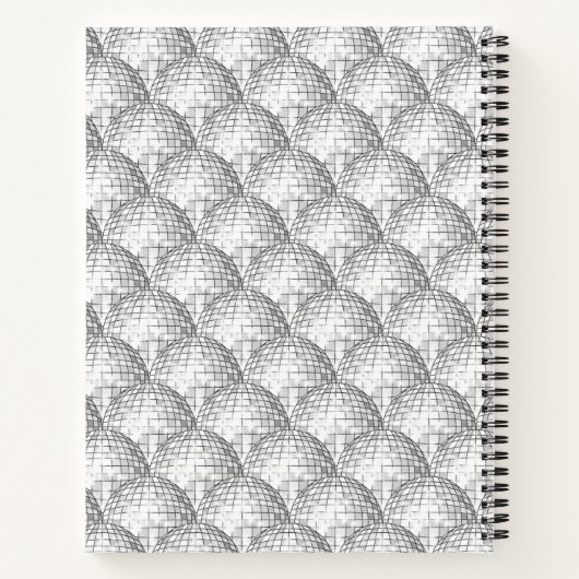 Disco Ball Patroon Aangepaste naam Notitieboek (Achterkant)