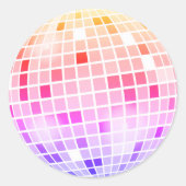 Disco Ball Retro 70s Kleurrijke Envelope Seal Ronde Sticker (Voorkant)