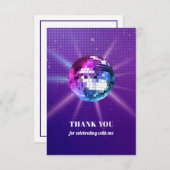 Disco Ball Retro Birthday Bedankkaart (Voorkant / Achterkant)