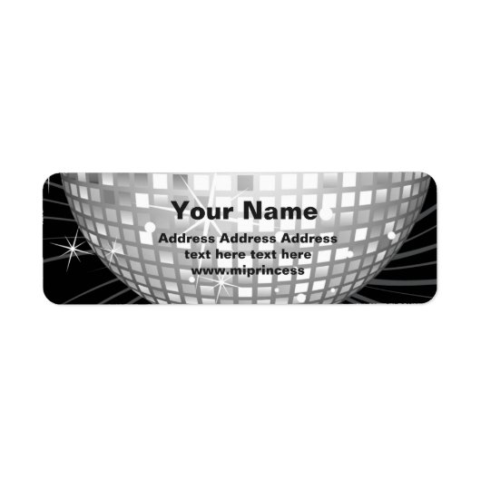 disco ball return address stickers (Voorkant)