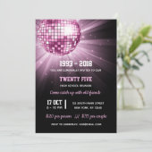 Disco ball roze kaart (Staand voorkant)