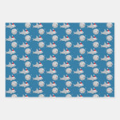 Disco Ball Shark Santa Hat Kerstmis Inpakpapier Vel (Voorkant 2)