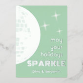 Disco Ball Sparkle Silver Folie Feestdagenkaart (Voorkant)