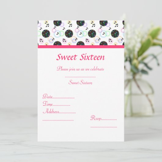 DISCO BALL SWEET 16 INVITATION PARTI (Debout devant)