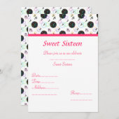 DISCO BALL SWEET 16 INVITATION PARTI (Devant / Derrière)