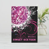 Disco Ball - Sweet 16-uitnodiging Kaart (Staand voorkant)