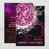 Disco Ball - Sweet 16-uitnodiging Kaart (Voorkant / Achterkant)