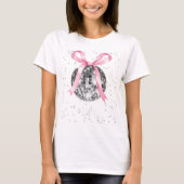 Disco Ball T-shirt with Pink Bow (Voorkant)