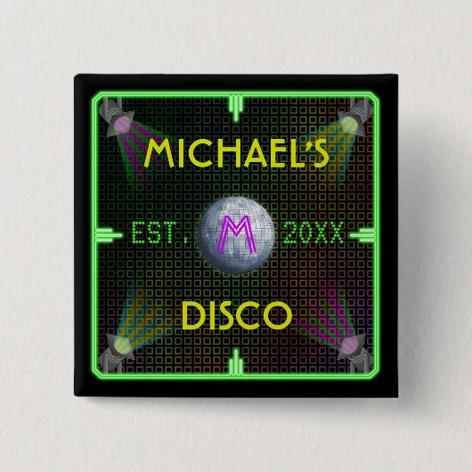 Disco Ball uit 1970 Vierkante Button 5,1 Cm (Voorkant)