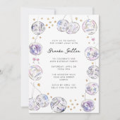 Disco Ball Waterverf Verjaardagsfeest Kaart (Voorkant)