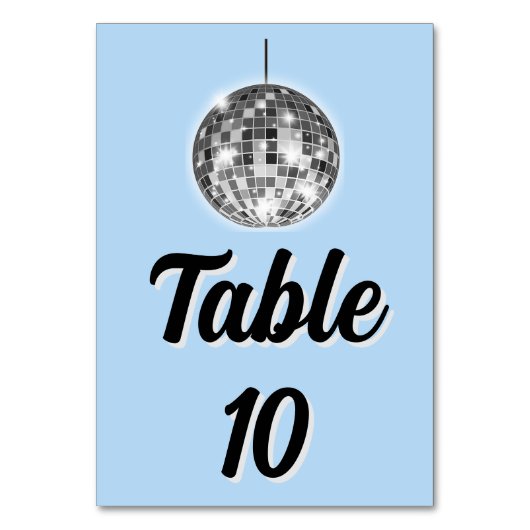 Disco Balls Welkom Trouwtafel Nummer Kaart (Achterkant)