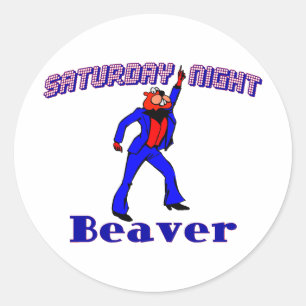 Disco Beaver Ronde Sticker