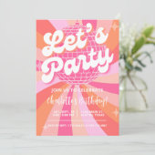Disco Birthday Invitation Girl, Retro Birthday Dis (Debout devant)