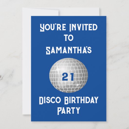 Disco Birthday Party any Age Disco Ball Kaart (Voorkant)