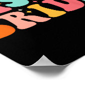 Disco Bruid Toekomstige Mevrouw Groovy Retro Bache Poster (Hoek)